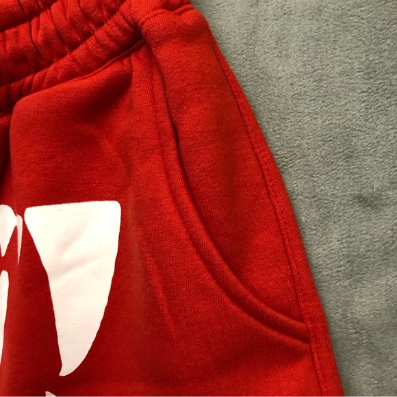 The Lost Breed Tiger Mouth Fleece Training Sweat Shorts Men’s Red White Small - Picture 4 of 14